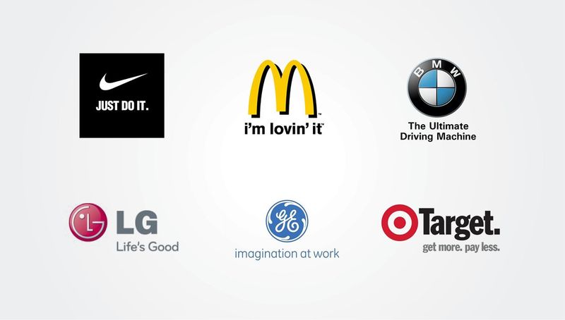 Corporate logos with tagline